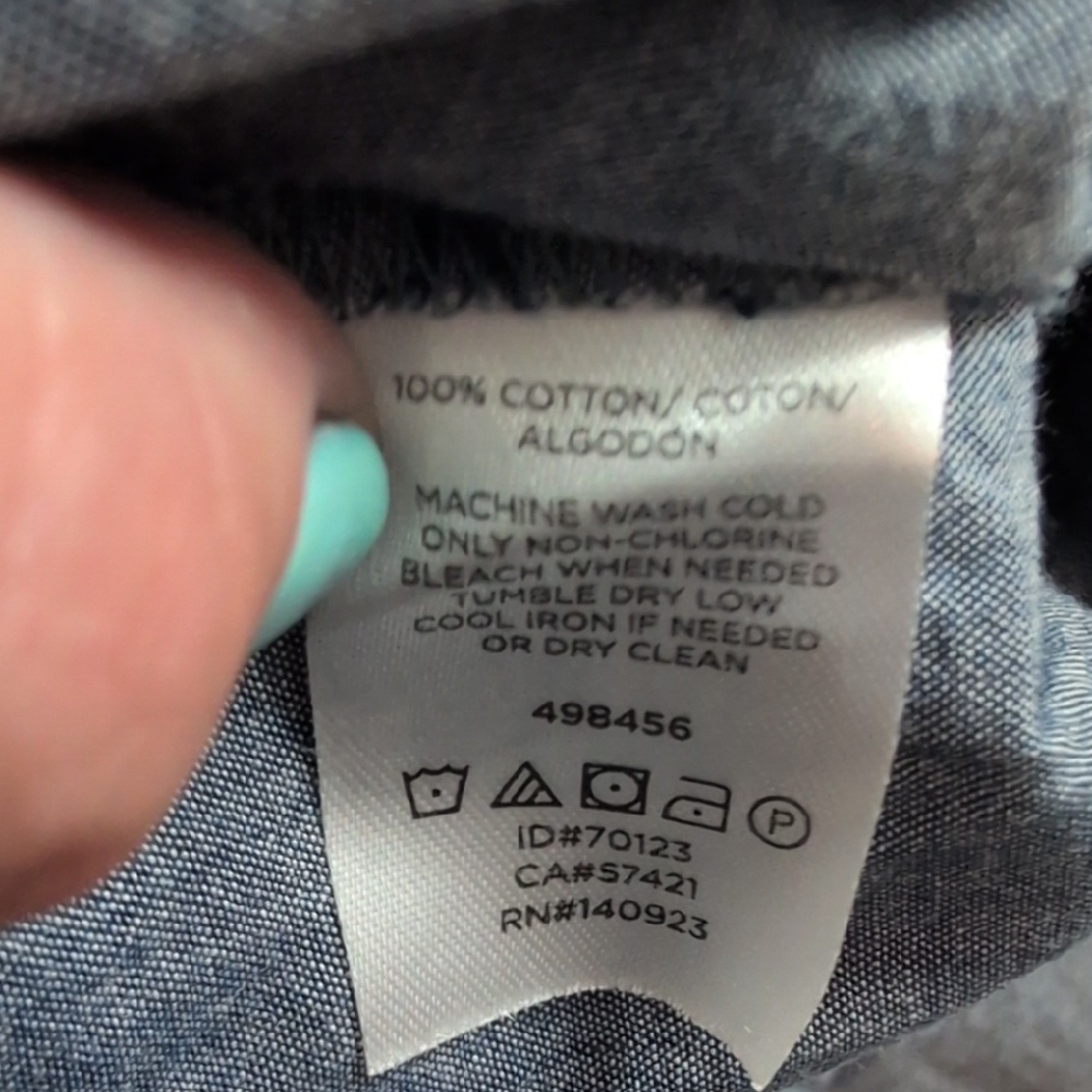 LOFT Women's Casual Chambray V-neck Shirt - Picture 3 of 7
